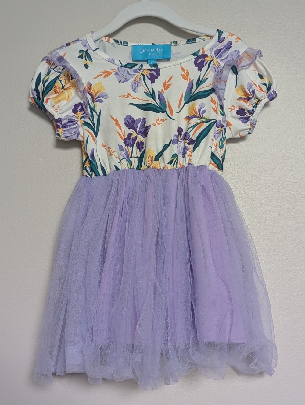 Lavender Floral Tulle Dress Toddler Size 3T